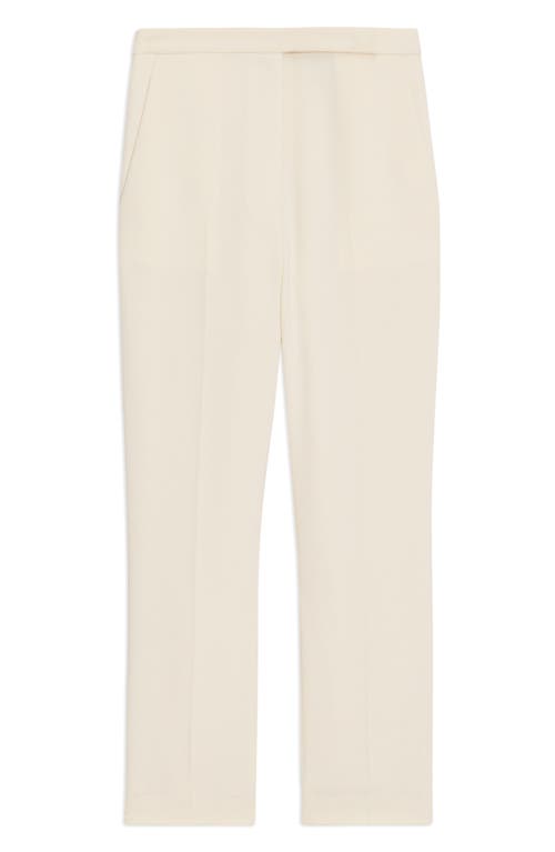 Theory Crepe Cropped Slim-leg Pants In Rice