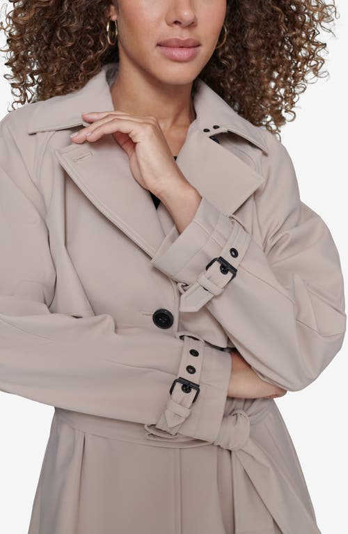 Karl Lagerfeld Paris Water Resistant Hooded Raincoat In Khaki