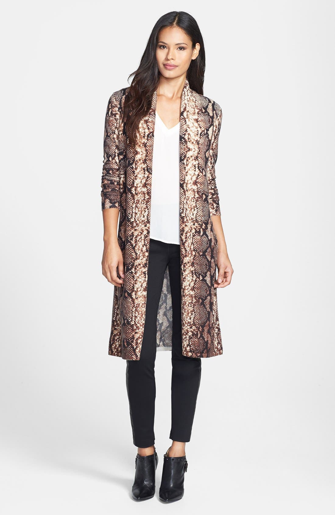 Sofia Cashmere Python Print Cashmere Duster Nordstrom