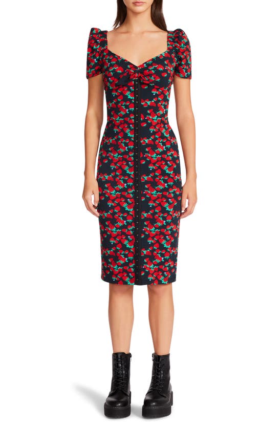 floral ruffle off the shoulder dress Eivissa Floral Off Dress Black