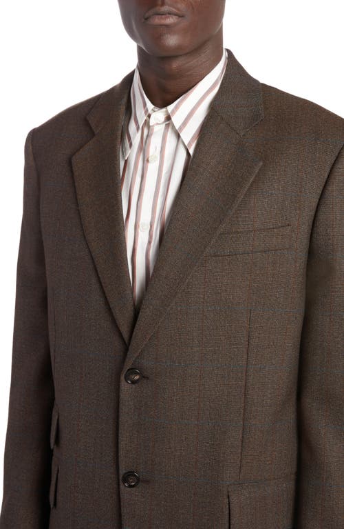Bottega Veneta Prince Of Wales Plaid Wool Sport Coat In 2172 Brown/red/blue
