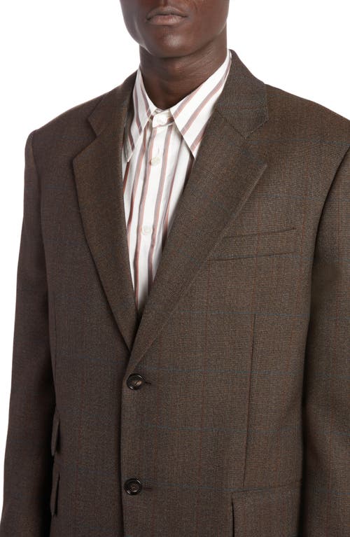 Shop Bottega Veneta Prince Of Wales Plaid Wool Sport Coat In 2172 Brown/red/blue