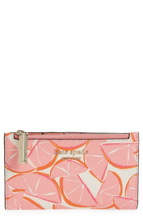 UPC 196021110849 product image for kate spade new york spencer grapefruit print bifold wallet in Pink Multi at Nord | upcitemdb.com