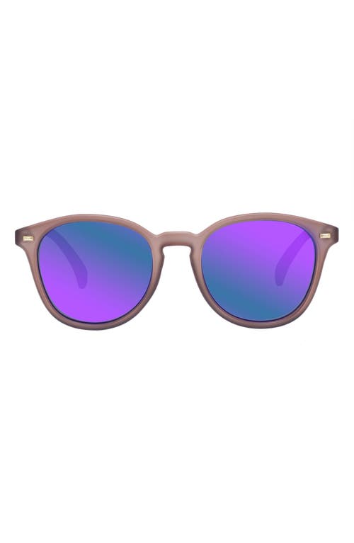 Shop Le Specs Bandwagon 51mm Mirrored Round Sunglasses In Golden Brown