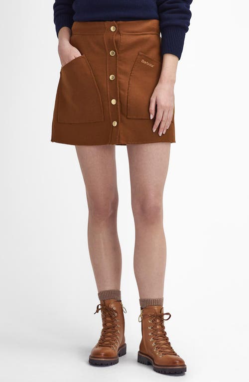 Shop Barbour Reighton Wool Blend Miniskirt In Old Yellow Gold