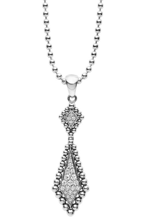 LAGOS Caviar Spark Diamond Pendant Necklace in Silver/Diamond