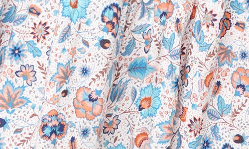 Gibsonlook Bohemian Floral Smocked Waist Dress In Denim Combo