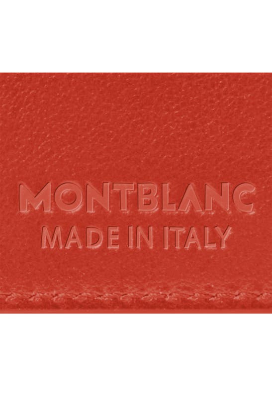 Shop Montblanc Soft Trifold Leather Card Holder In Coral Color