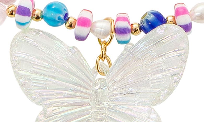 Shop July Child The Dua Beaded Pendant Necklace In Butterfly Pearl/ Beads/ Pearls