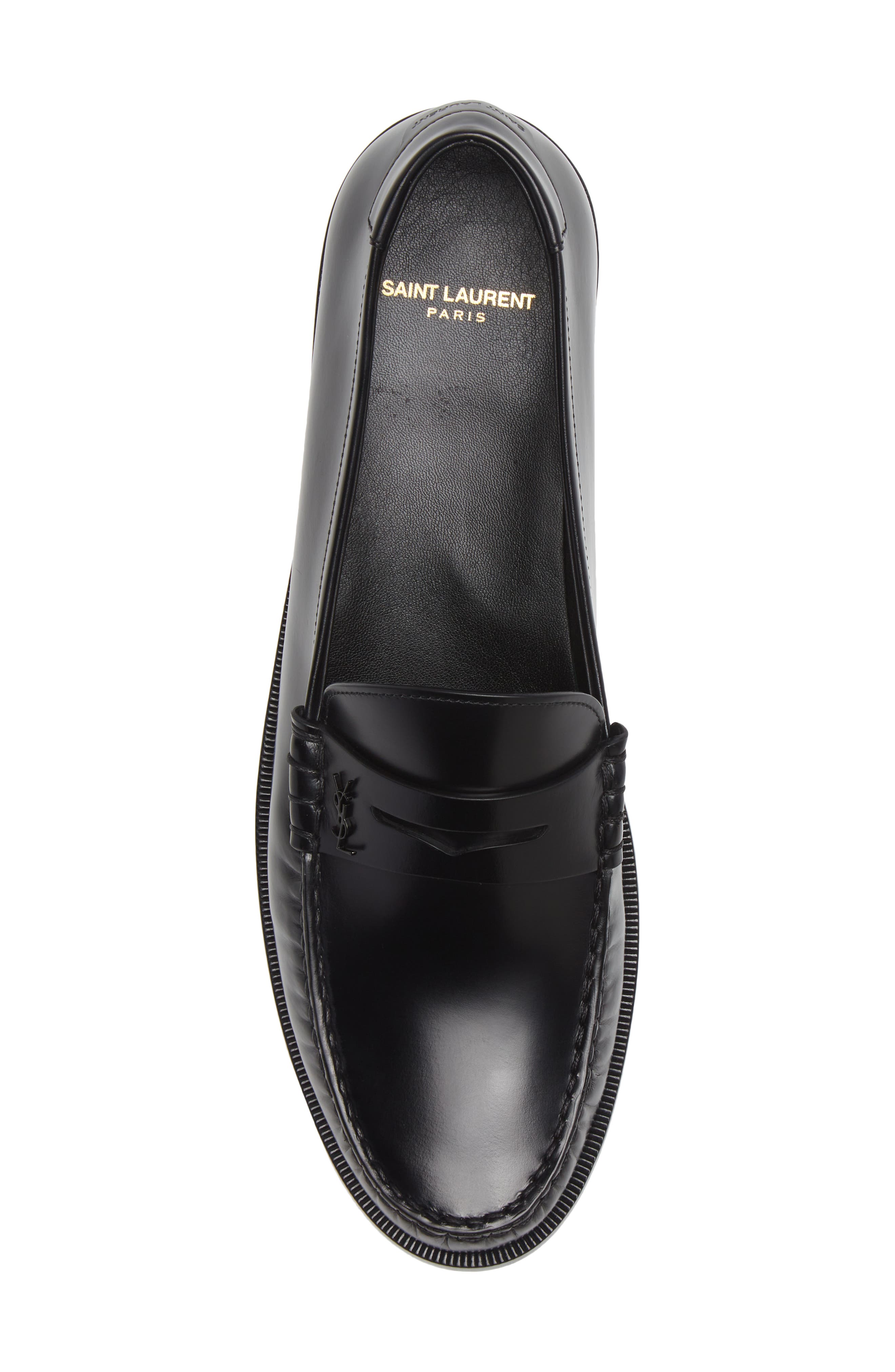 Saint Laurent YSL Monogram Penny Loafer in Nero | Smart Closet display picture 2