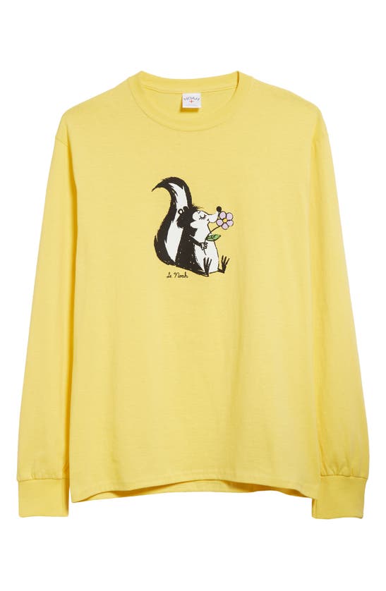 Shop Noah Skunk Long Sleeve Graphic T-shirt In Yellow