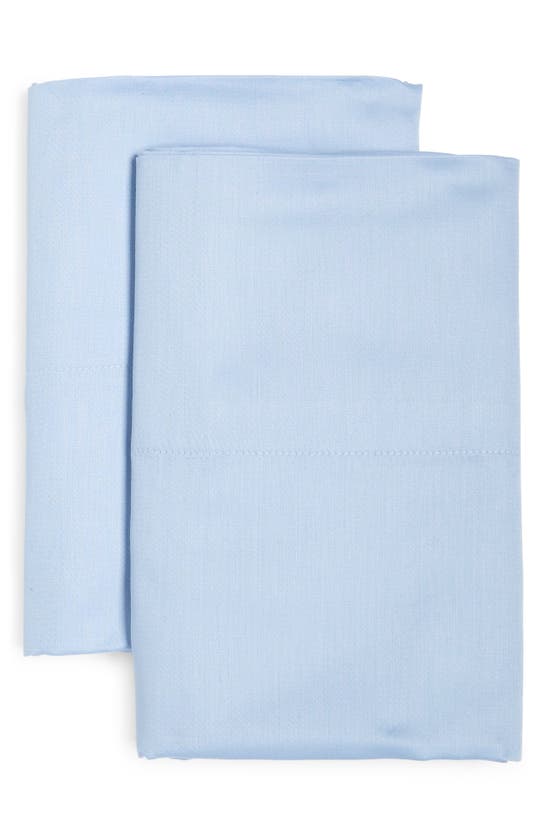 Ted Baker Plain Dye Collection Set Of 2 Standard Pillowcases In Pale Blue