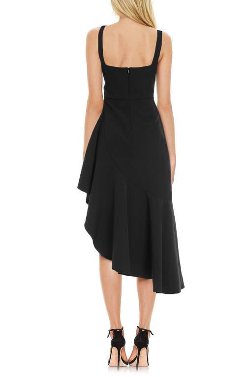 Shop Jewel Badgley Mischka Ruffle High-low Cocktail Dress In Black