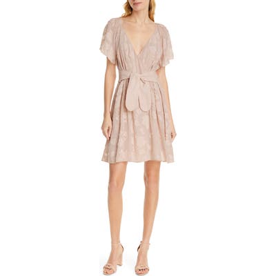 Joie Leighan Burnout Faux Wrap Dress, Pink