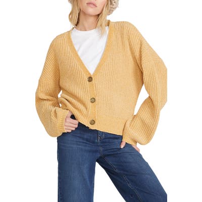Volcom Diy Fly Crop Cardigan, Yellow