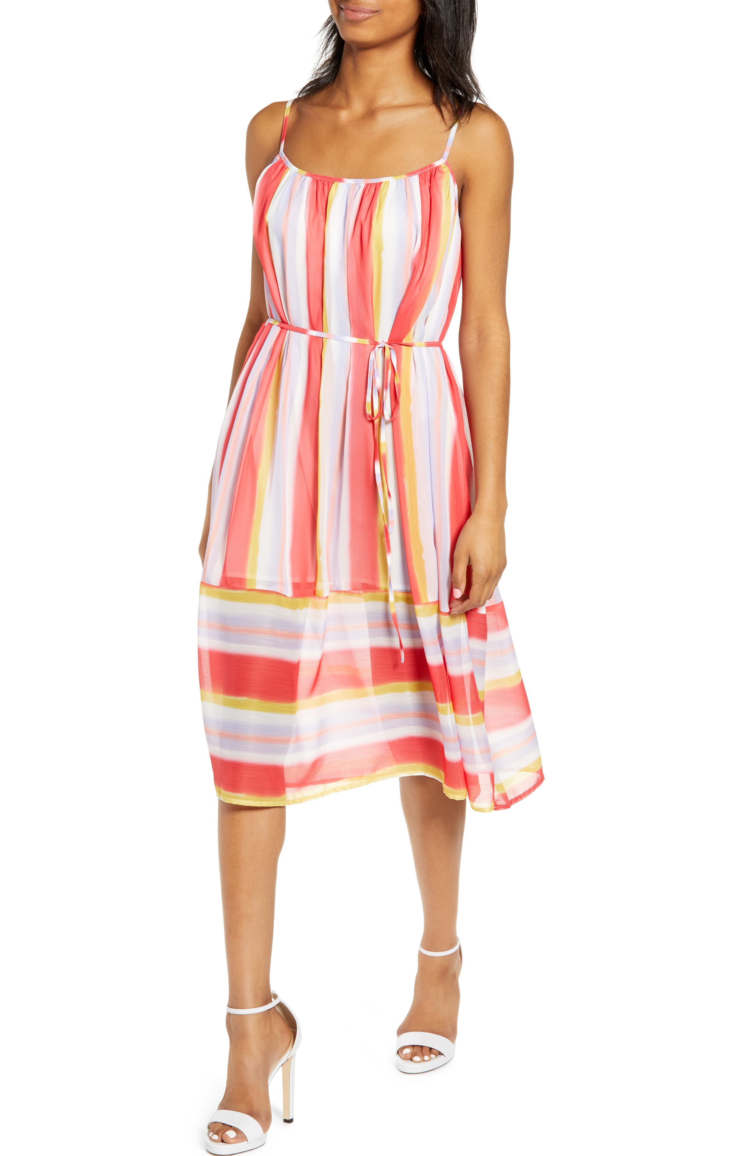 Endless Rose Stripe Fit & Flare Dress, Red