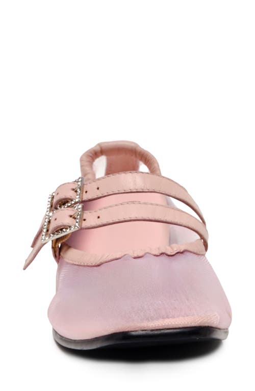 Free People Gemini Mary Jane Flat In Pink Cloud Mesh