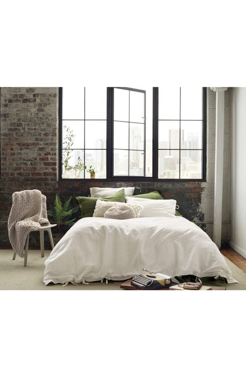 Shop Treasure & Bond Relaxed Cotton & Linen Duvet Cover In Ivory