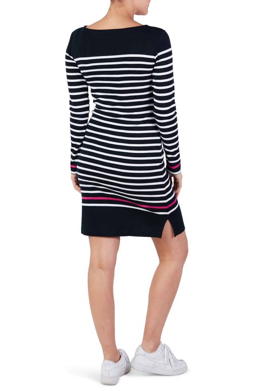 Shop Cache Coeur X Armor Lux C'est La Vie Quimper Long Sleeve Maternity Dress In Marine/white