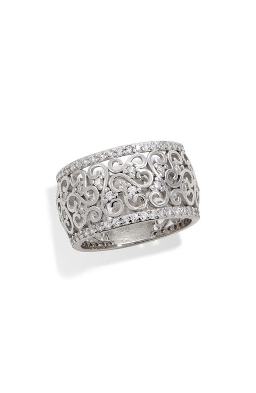 Sterling Silver Cubic Zirconia Band Ring in White