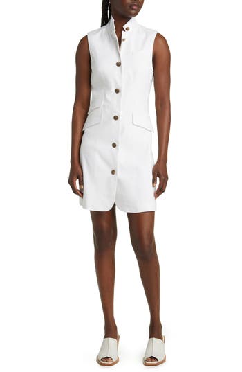 Rag & Bone Slade Linen-blend Coatdress In White