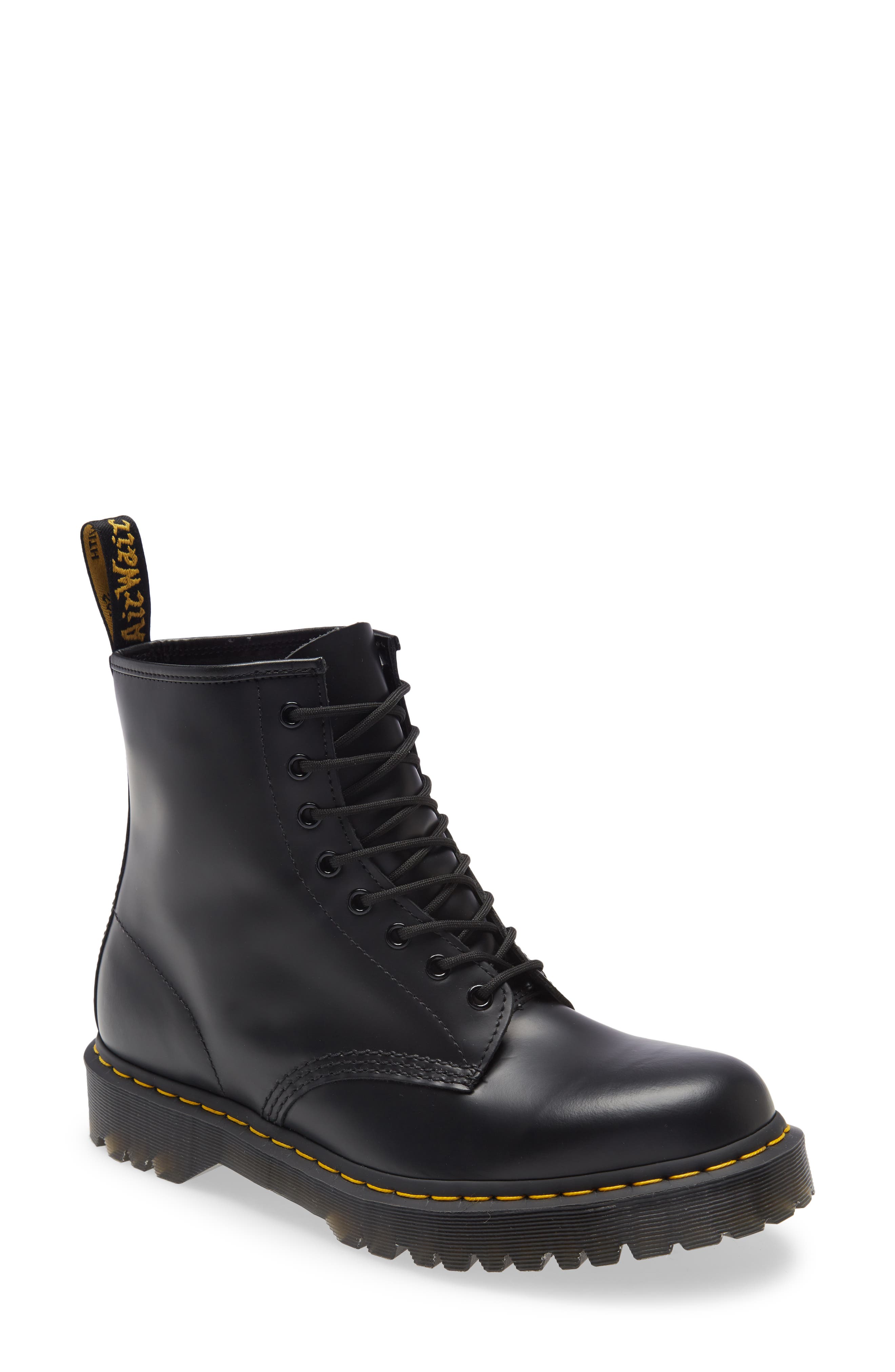 Dr. Martens 1460 Bex Plain Toe Boot in Black Smooth Leather