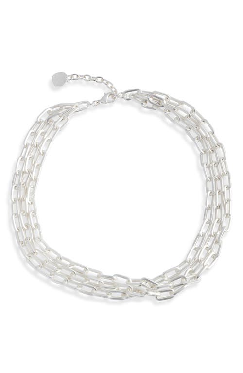 Karine Sultan Layered Chain Necklace In Silver