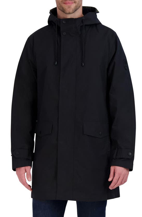 Vince Camuto Water Resistant Hooded Jacket In Black Olive