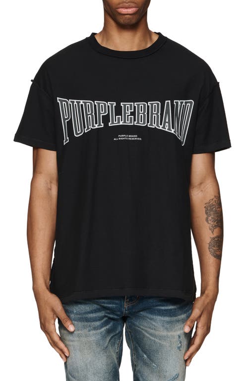 PURPLE BRAND Logo Cotton Graphic T-Shirt Black at Nordstrom,