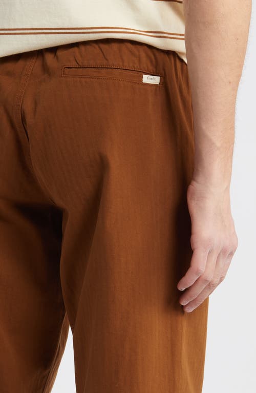 Forét Clay Herringbone Cotton Pants In Rubber