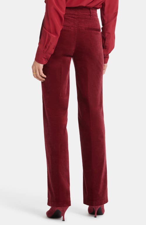 Nydj Straight Leg Velveteen Trouser Pants In Wild Currant