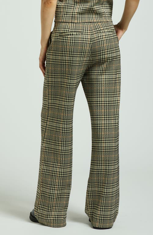 Brixton Ludlow High Waist Plaid Wide Leg Pants In Winter White/black Plaid