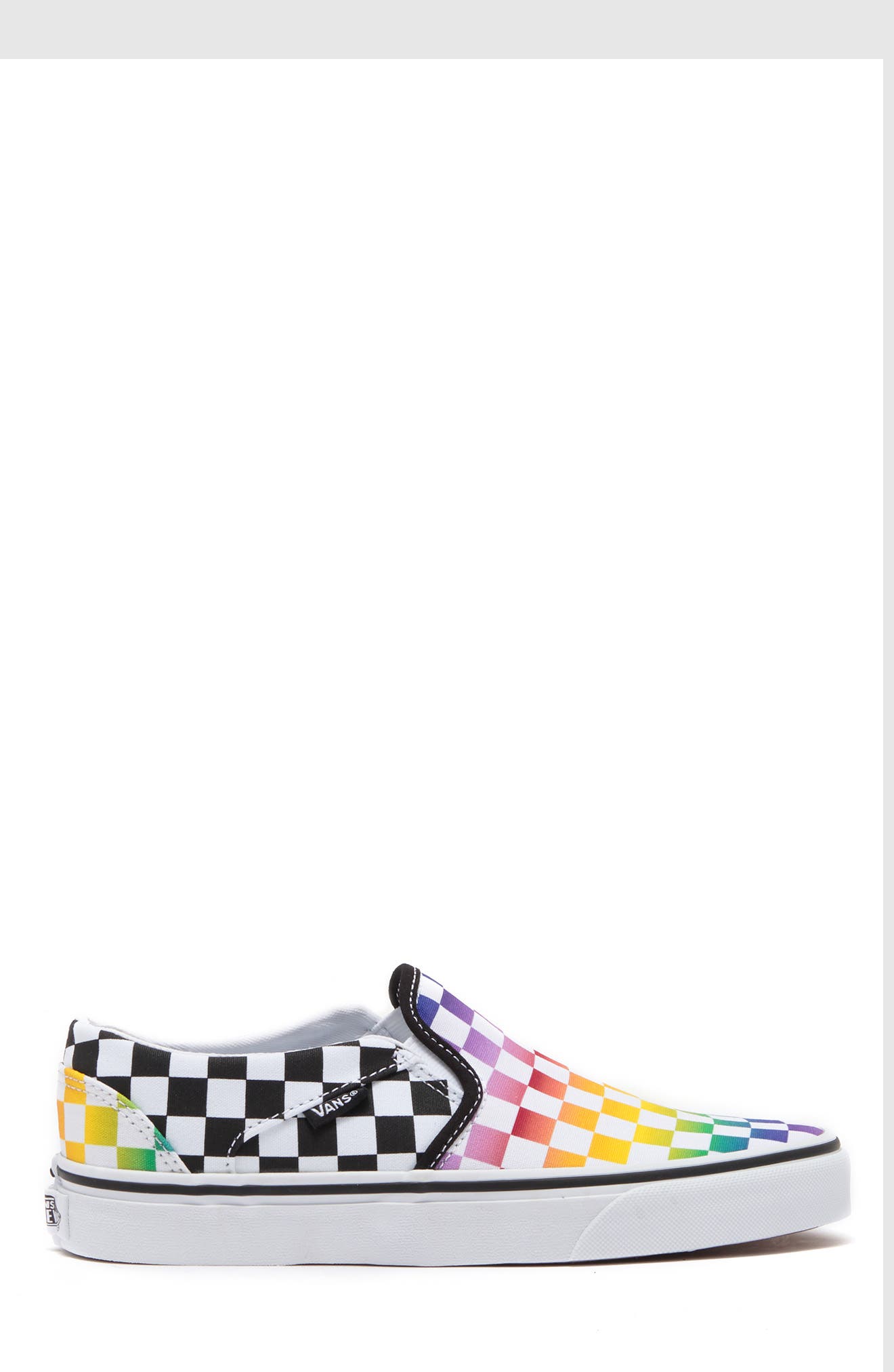 vans asher slip on rainbow