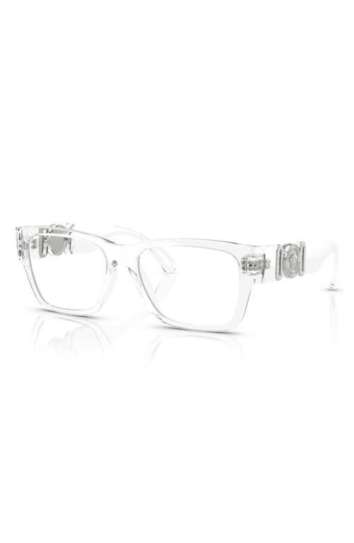 Versace 53mm Pillow Optical Glasses In Crystal