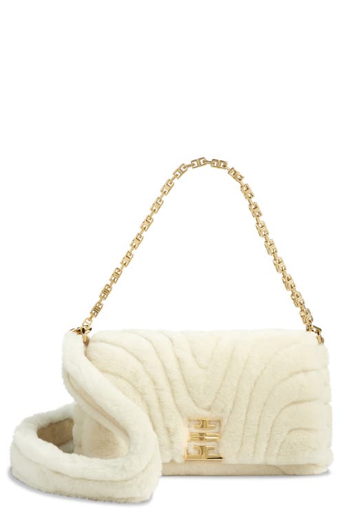 Givenchy Small 4G Quilted Genuine Shearling Crossbody Bag in Ivory