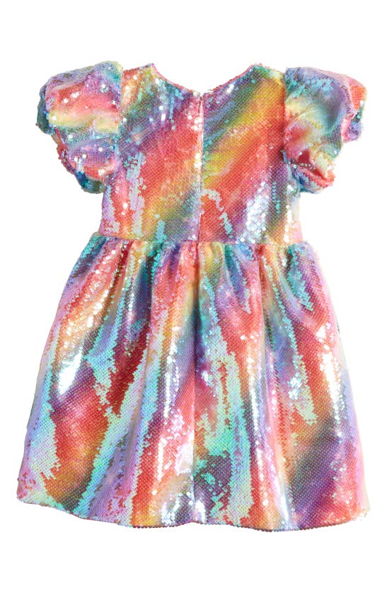 Shop Lola & The Boys Kids' Shimmer Rainbow Sequin Dress In Pink Multi