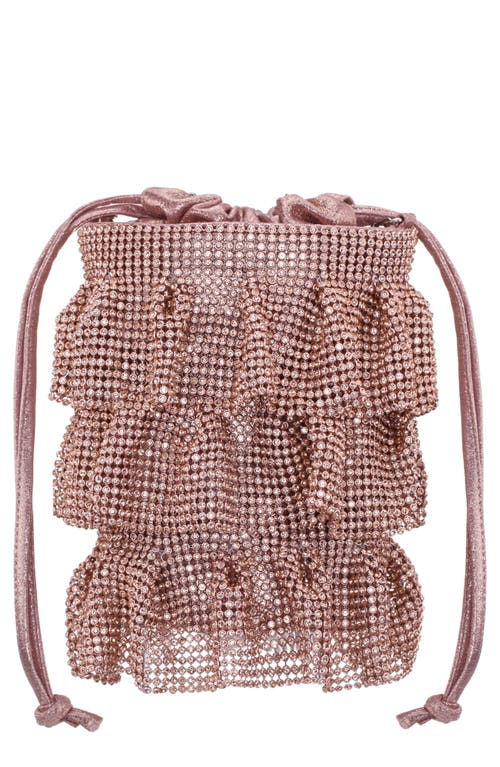 Nina 4 Tired Crystal Mesh Pouch Bag In Gold