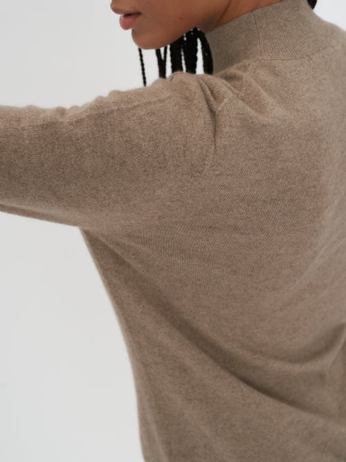 Gobi Cashmere Cashmere Mock Neck Sweater In Taupe