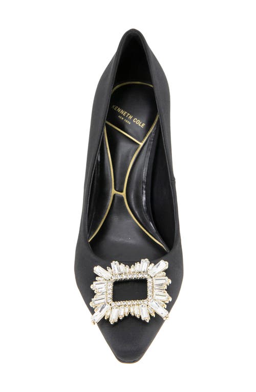 Kenneth Cole Quinnly Jewel Pointed Toe Pump In Black Satin