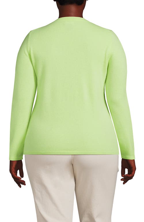 Shop Lands' End Plus Size Cashmere Sweater In Fluorescent Green