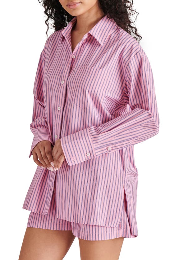 Shop Steve Madden Murphy Stripe Button-up Shirt In Pink