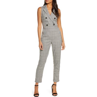 Adelyn Rae Toni Sleeveless Jumpsuit, Grey