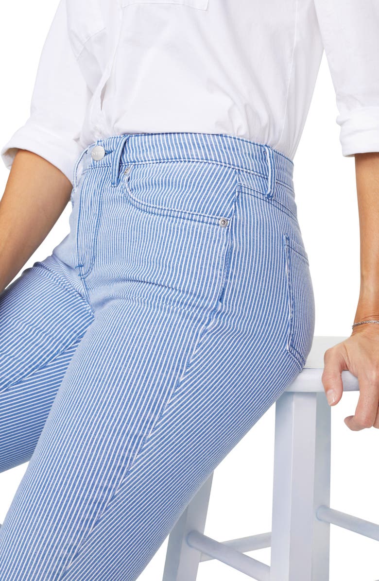 NYDJ Alina Pinstripe High Waist Stretch Skinny Jeans, Alternate, color, 