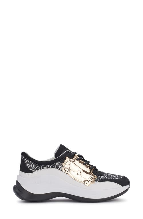 Karl Lagerfeld Coty Lace-up Sneakers In White/black