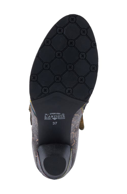 L'artiste By Spring Step Graphic Bootie In Black Metallic