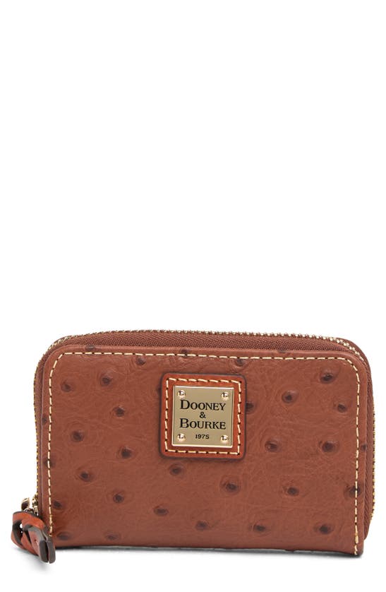 Dooney & Bourke Large Zip Around Leather Wallet In Cognac
