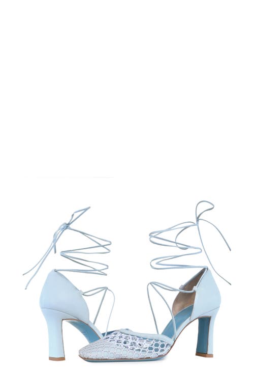 Valentina Rangoni Leone Crochet Wrap Tie Pump In Aquamarina