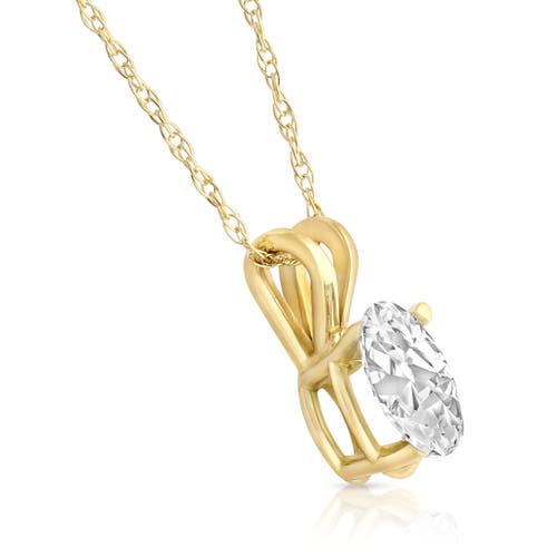 Bliss Diamond 1/2ct Certified Lab Grown Oval Diamond Solitaire Pendant Gold Necklace In 14k Yellow Gold