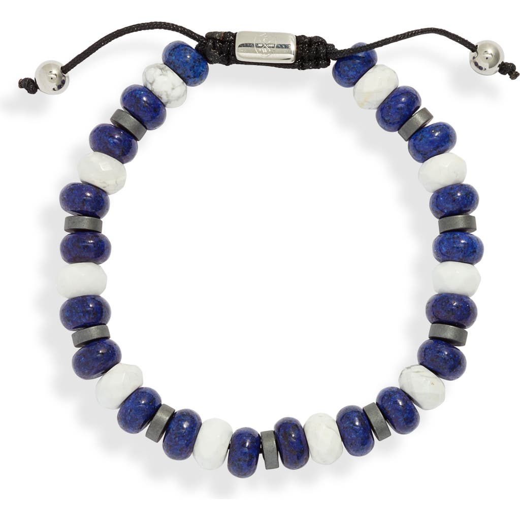 Clifton Wilson Blue & White Stone Beaded Bracelet