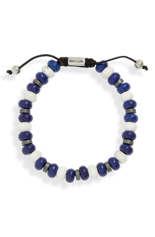 CLIFTON WILSON Men's Blue & White Stone Beaded Bracelet in Black at Nordstrom